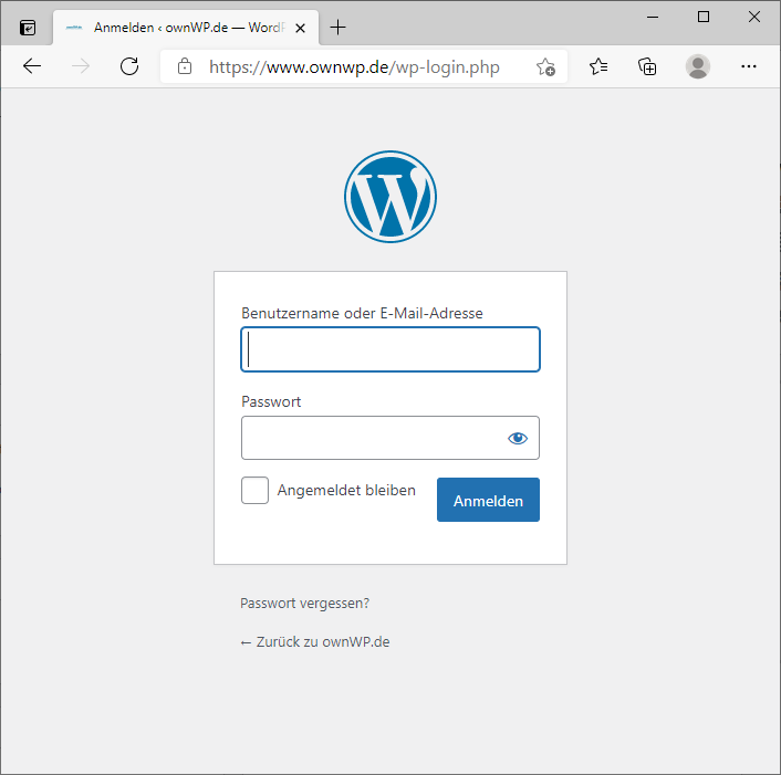 Login Formular Deines WordPress Projektes